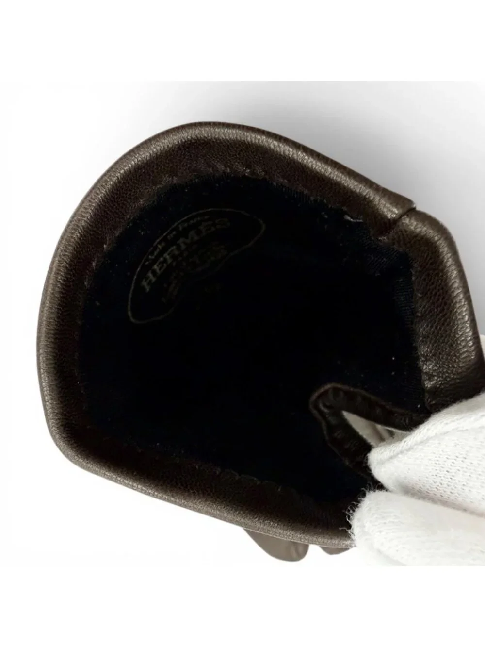 Hermes Lambskin Lining Silk 100% Logo Gloves